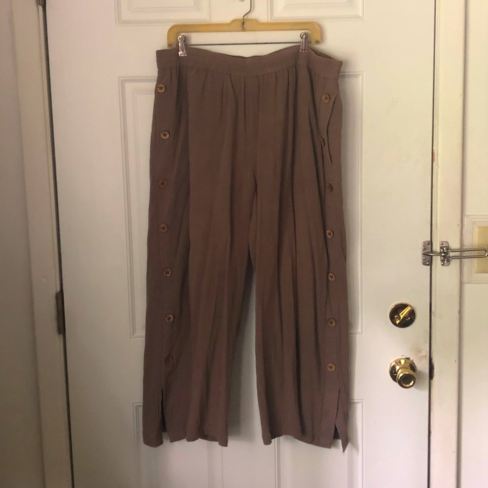 Light Brown Wide-Legged Pants